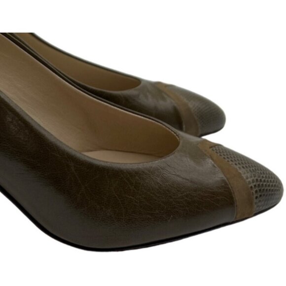 Garolini Vintage Olive Leather Heels 5.5 - Picture 4 of 10